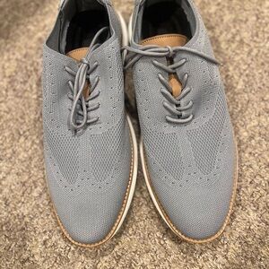 Elegant Men's Gray Knit Oxford Shoes